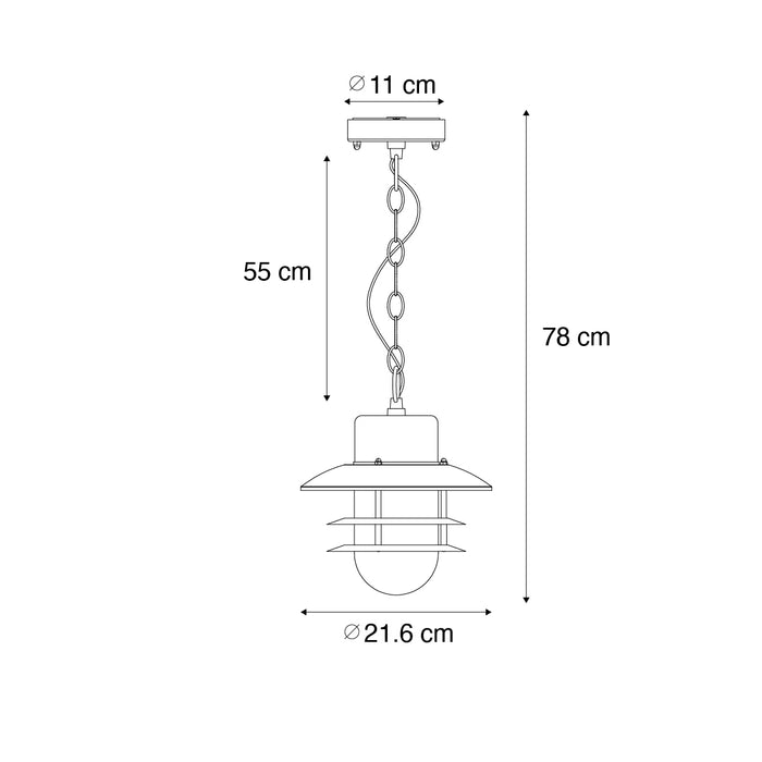 QAZQA Industriële hanglamp roestbruin IP44 - Shell