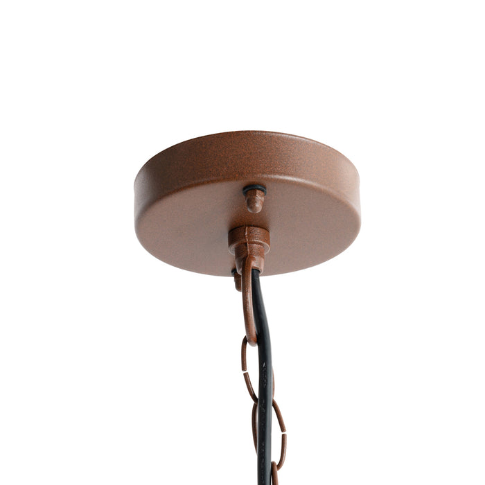 QAZQA Industriële hanglamp roestbruin IP44 - Shell