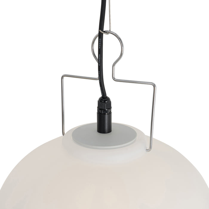 QAZQA Buiten hanglamp wit 35 cm met stekker IP44 - Pion