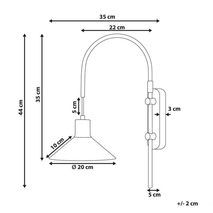 Beliani - SISSA - Wandlamp - Wit - Metaal