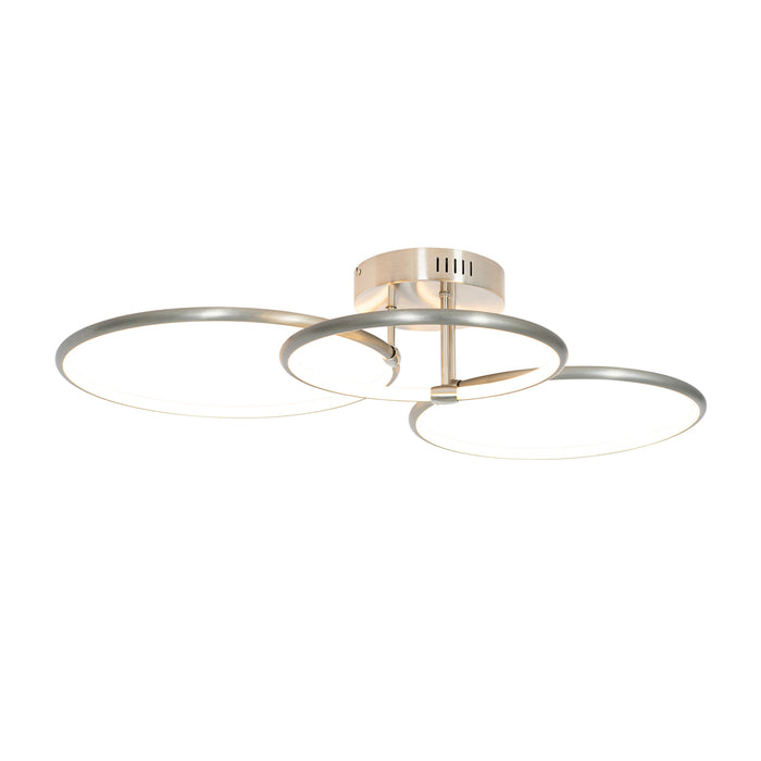 QAZQA Design plafondlamp staal incl. LED 3-staps dimbaar 3-lichts -