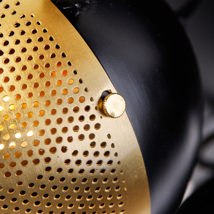 QAZQA Industriële spot zwart met messing 3-lichts - Haicha