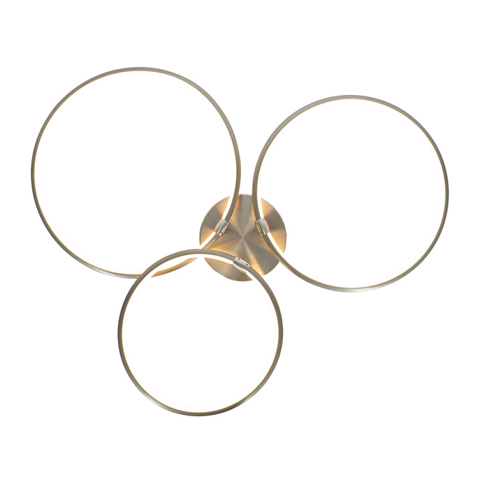 QAZQA Design plafondlamp staal incl. LED 3-staps dimbaar 3-lichts -