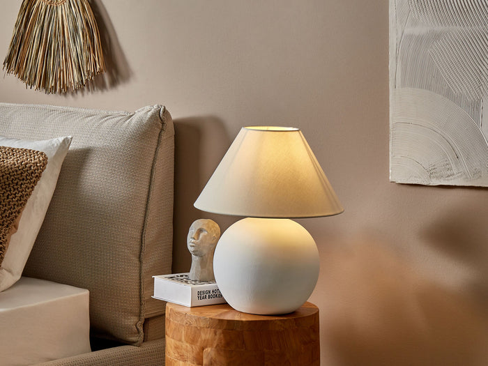 Beliani - LIMIA - Tafellamp - Gebroken wit - Keramiek