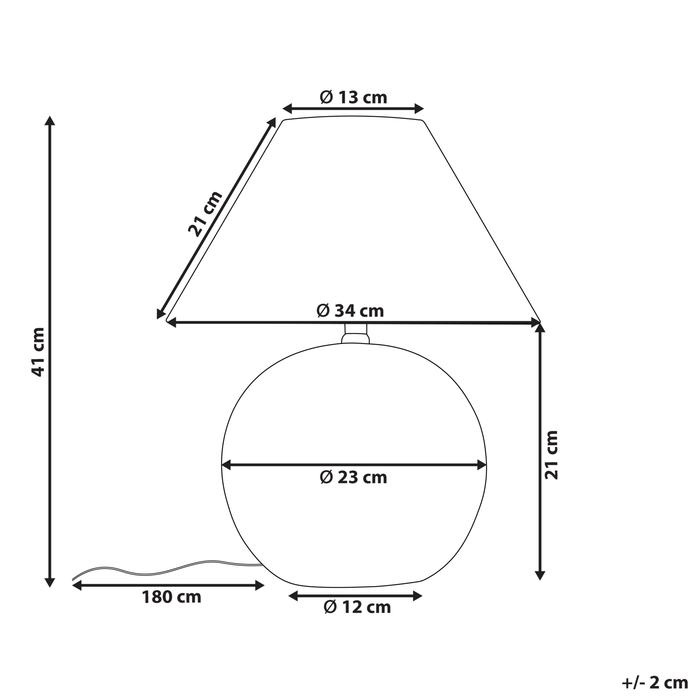 Beliani - LIMIA - Tafellamp - Gebroken wit - Keramiek