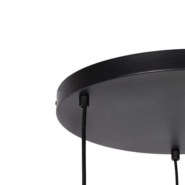 QAZQA Design hanglamp zwart met goud glas 3-lichts - Bert