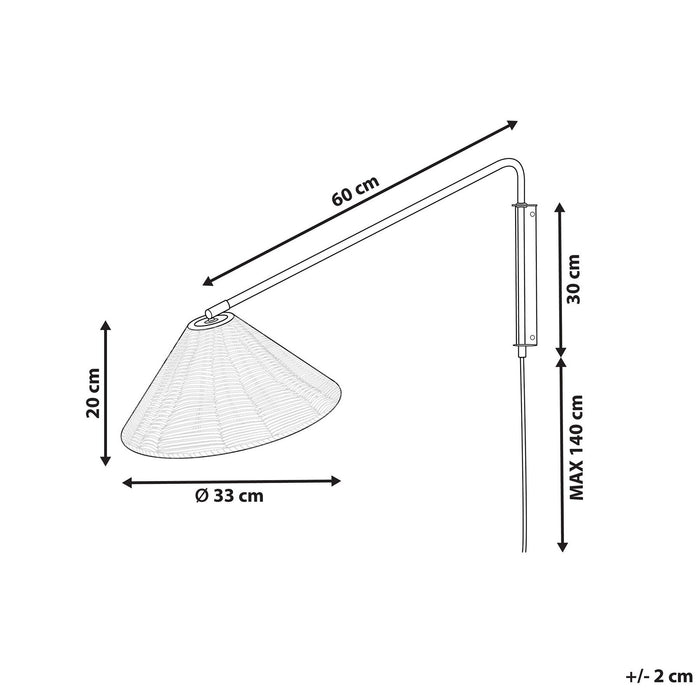 Beliani - PALENA - Wandlamp - Natuurlijk - Rotan