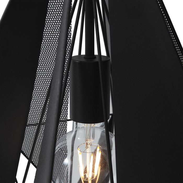 QAZQA Industriële hanglamp zwart met mesh 3-lichts - Carcass