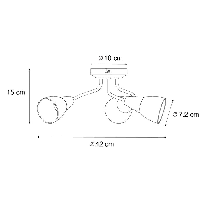 QAZQA Klassieke plafondspot goud met mat glas rond 3-lichts - Madi