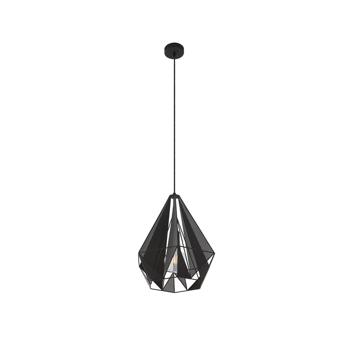 QAZQA Industriële hanglamp zwart met mesh - Carcass