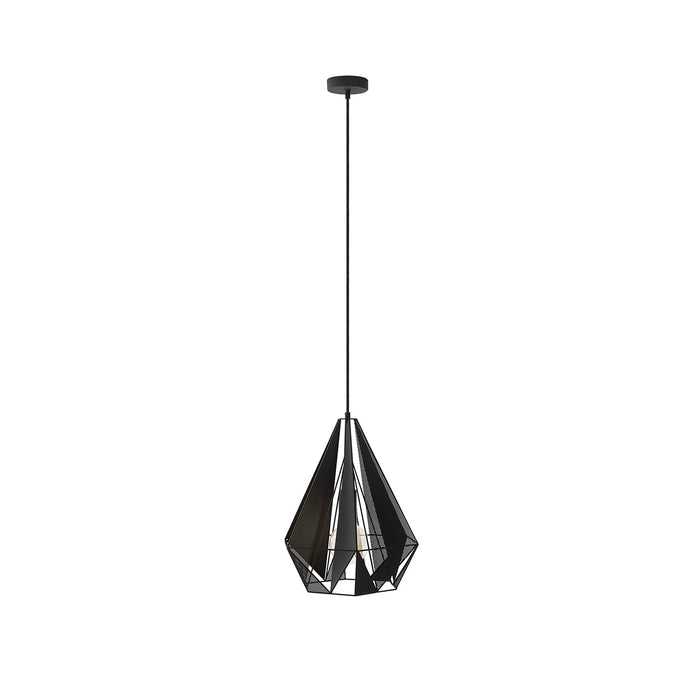 QAZQA Industriële hanglamp zwart met mesh - Carcass