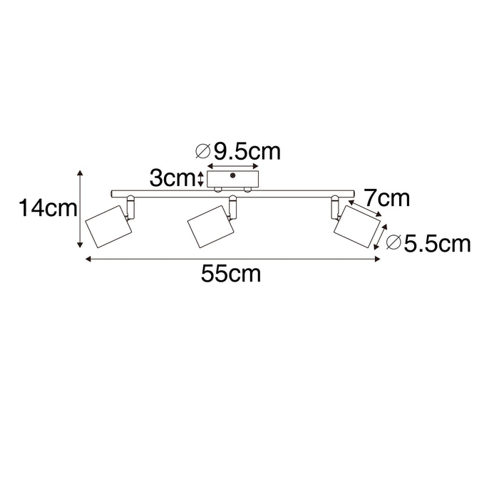 QAZQA Industriële spot zwart met hout kantelbaar 3-lichts - Jeana
