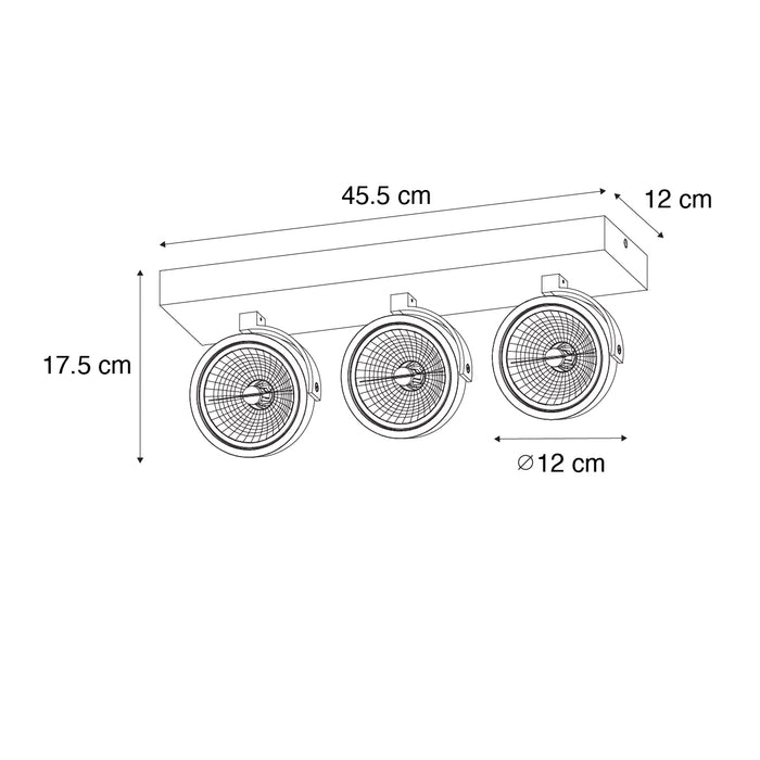QAZQA Design spot donkerbrons 3-lichts draai- en kantelbaar - Go
