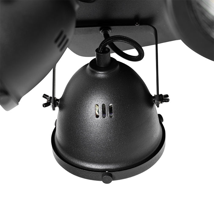 QAZQA Industriële spot zwart 4-lichts - Emado