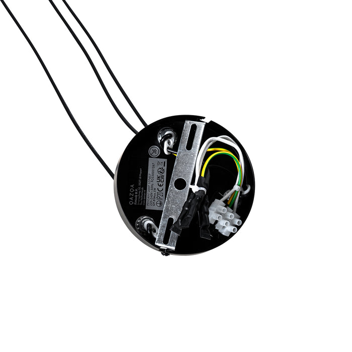 QAZQA Hanglamp zwart met smoke glas rond 8-lichts - Monaco