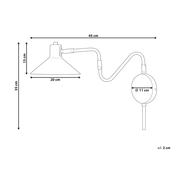 Beliani - BALIEM - Wandlamp - Wit - Metaal