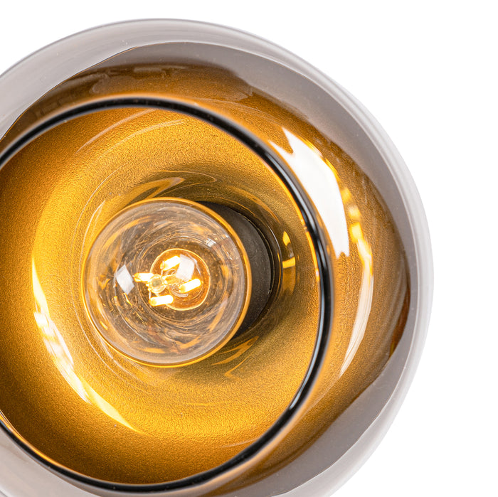 QAZQA Design spot zwart met goud en smoke glas 2-lichts - Kyan