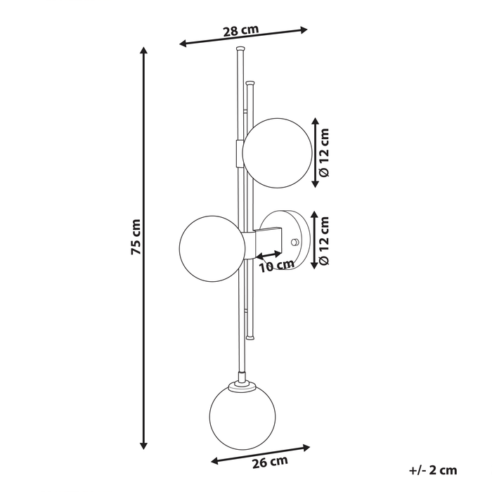 Beliani - TULIJA - Wandlamp - Goud - Metaal