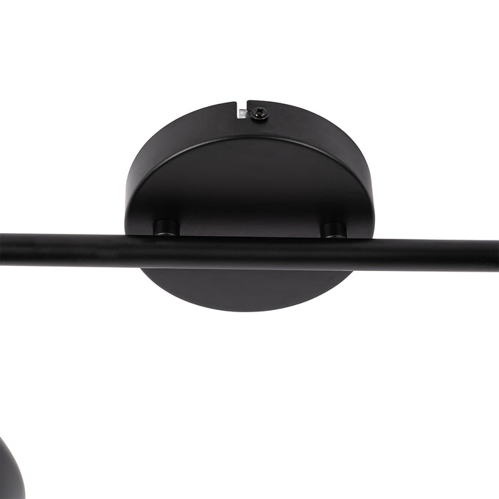 QAZQA Design spot zwart met goud en smoke glas 2-lichts - Kyan