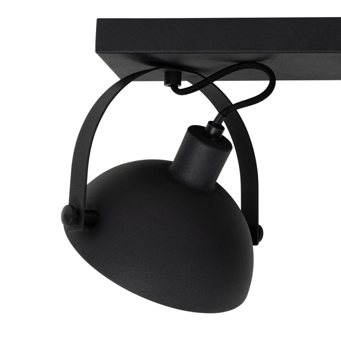 QAZQA Industriële plafondlamp zwart met goud 2-lichts verstelbaar -