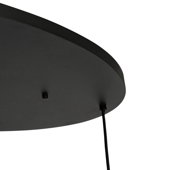 QAZQA Art Deco hanglamp zwart met smoke glas ovaal 5-lichts - Josje