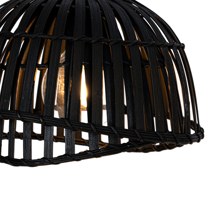 QAZQA Oosterse hanglamp zwart bamboe 3-lichts - Pua
