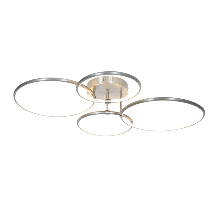 QAZQA Design plafondlamp staal incl. LED 3-staps dimbaar 4-lichts -