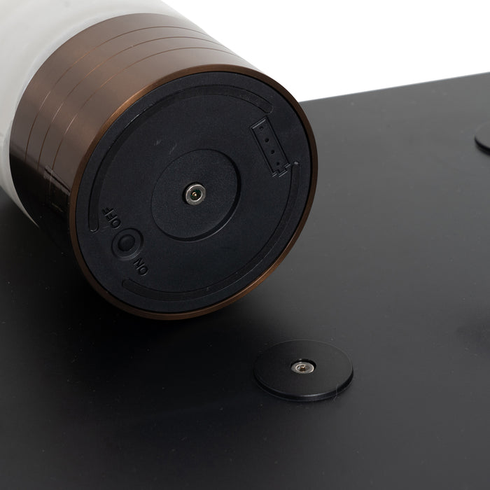 QAZQA Set van 12 tafellampen donkerbrons RGBW oplaadbaar incl.