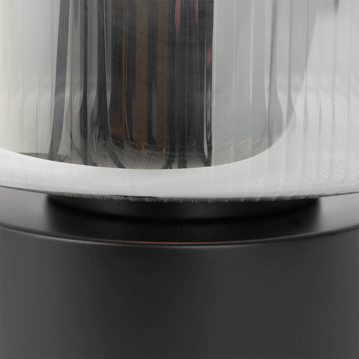 QAZQA Art Deco tafellamp zwart met smoke glas - Laura