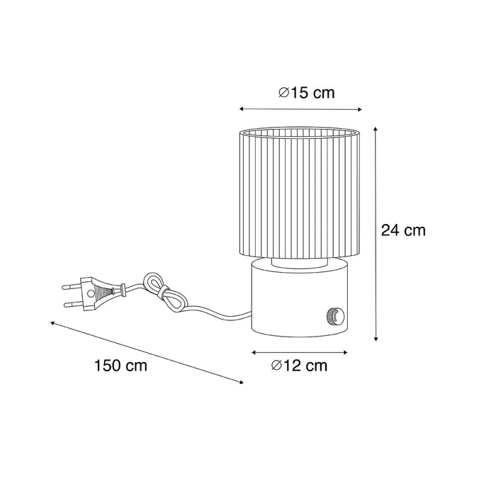 QAZQA Art Deco tafellamp zwart met smoke glas - Laura