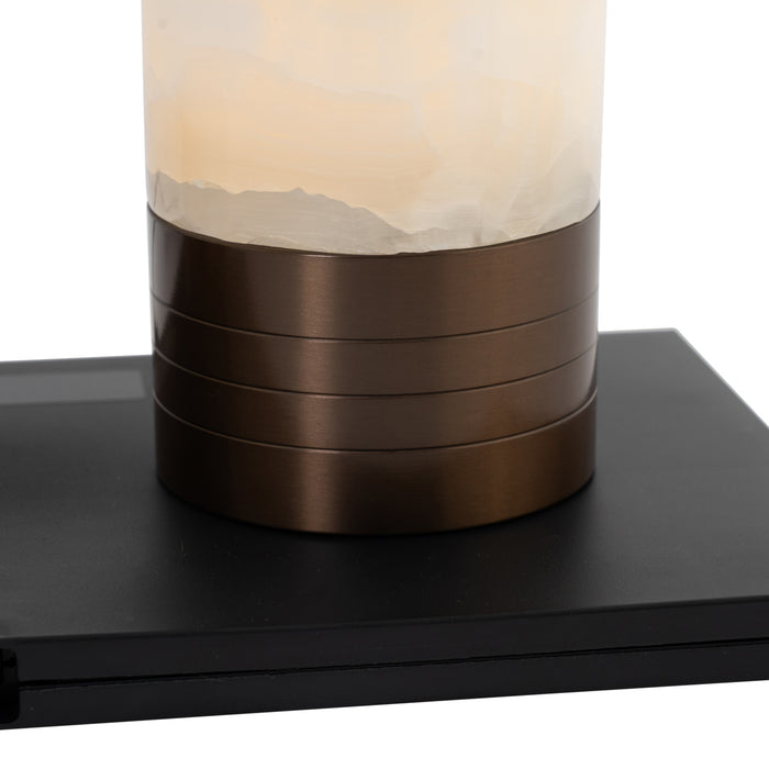 QAZQA Set van 2 tafellampen donkerbrons RGBW oplaadbaar - Alessia