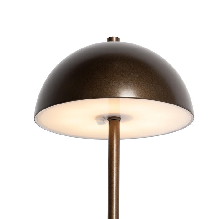 QAZQA Set van 2 buiten tafellampen mushroom donkerbrons oplaadbaar -