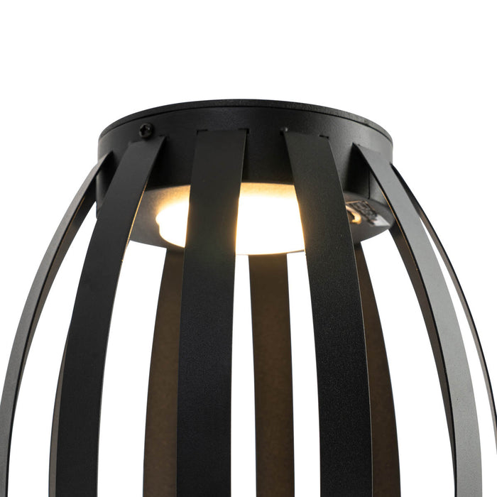 QAZQA Buiten tafellamp zwart 3-staps dimbaar solar en oplaadbaar -