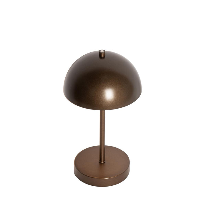 QAZQA Set van 2 buiten tafellampen mushroom donkerbrons oplaadbaar -