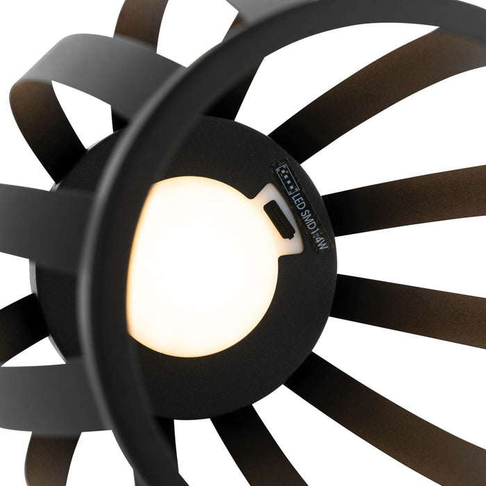 QAZQA Buiten tafellamp zwart 3-staps dimbaar solar en oplaadbaar -