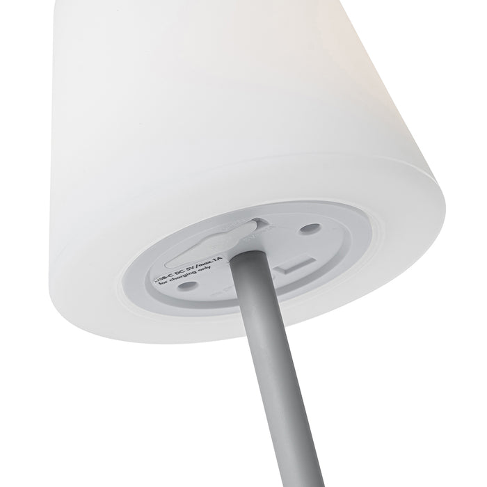 QAZQA Set van 2 tafellampen grijs oplaadbaar 40 cm IP54 - Jude