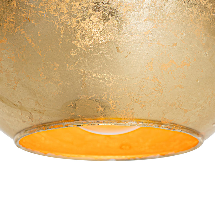 QAZQA Design tafellamp zwart met goud glas - Bert