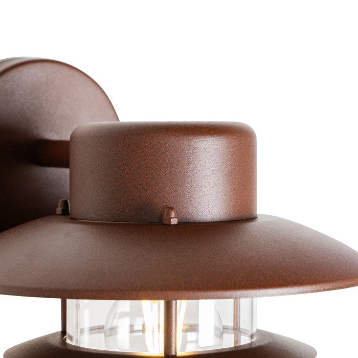 QAZQA Industriële wandlamp roestbruin IP44 - Shell