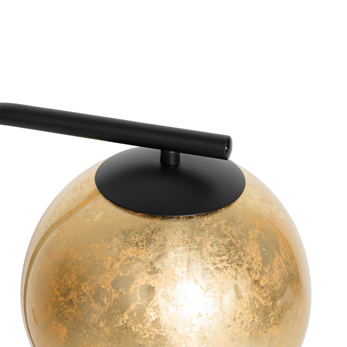 QAZQA Design tafellamp zwart met goud glas - Bert