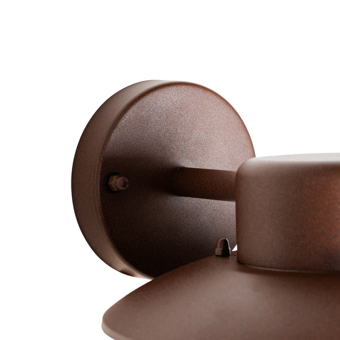 QAZQA Industriële wandlamp roestbruin IP44 - Shell