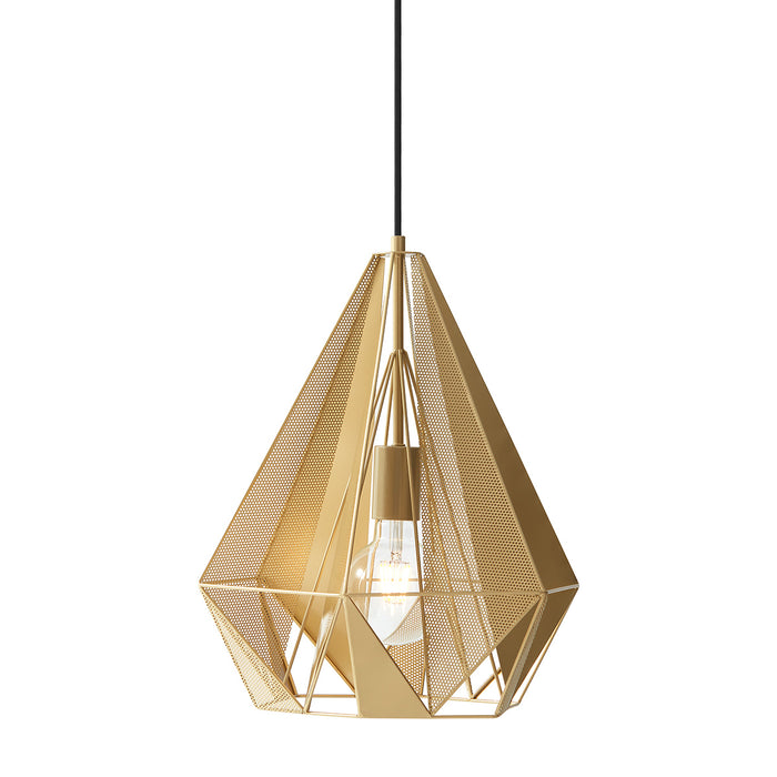 QAZQA Industriële hanglamp goud met mesh - Carcass