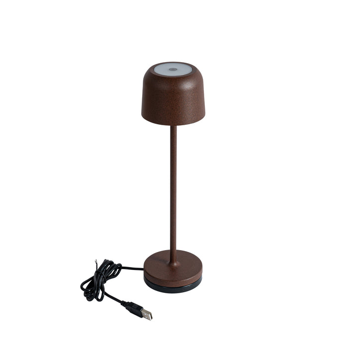 QAZQA Tafellamp mushroom roestbruin oplaadbaar incl. laadstation -