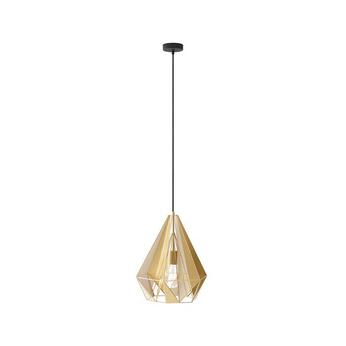 QAZQA Industriële hanglamp goud met mesh - Carcass