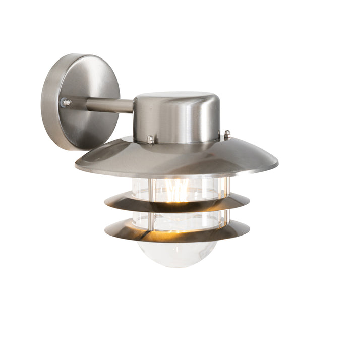 QAZQA Industriële wandlamp staal IP44 - Shell