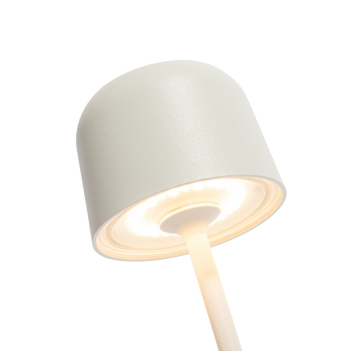 QAZQA Set van 2 tafellampen mushroom off white incl. laadstation -