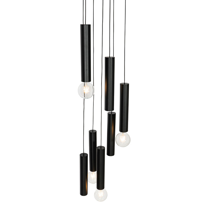QAZQA Design hanglamp zwart rond 7-lichts - Tuba