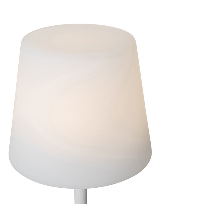 QAZQA Set van 2 tafellampen wit oplaadbaar 40 cm IP54 - Jude