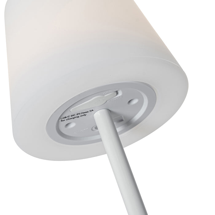 QAZQA Set van 2 tafellampen wit oplaadbaar 40 cm IP54 - Jude
