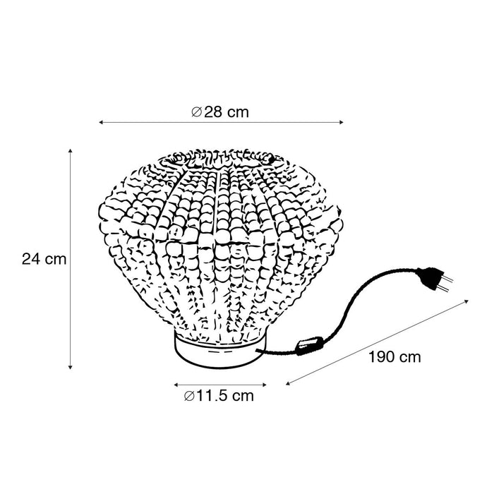 QAZQA Oosterse tafellamp beige met kralen - Moti