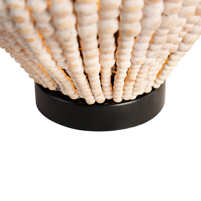 QAZQA Oosterse tafellamp beige met kralen - Moti